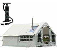 Blow Up House Tents 4 6 8 Man Large Pump Up Camping Air Tents,Inflatable Family Tent with Stove Hole &Air Pump, 4 Season 3000mm Waterproof Pop-Up Camping Tent