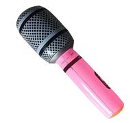 Blow Up Microphone - Colorful Inflatable Instrument, Soft Party Prop For Pretend Play With Easy Inflate Design | Gathering Karaoke Performance Event Singing Fun Children Adults Musical Accessory Set