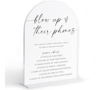 Blow Up Their Phones Sign, White Arch Acrylic Wedding Sign, I Spy Wedding Game, Bridal Shower Decor, Engagement Party Decor, Centerpiece Table Decorations Party for Bride and Groom-22