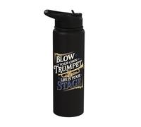 Blow Your Own Trumpet Life is Your Stage Slogan Stainless Steel Insulated Water Bottle