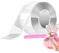 Blowable Bubble Tape,Washable Strong Sticky Wall Tape,Nano Tape Bubble,Adhesive Tape Bubbles Balloon Toy Transparent Poster Tape Handmade DIY Decompression Glitter and Straw Design (5cm-2m)