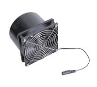 Blower Cooling Fan with Focused and Ducted Housing | Cylindrical Duct Housing, Attached Power Connector Cable, Protective Front Grille, Black Enclosed Fan Body