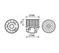PRASCO FD8613 Heater blower motor