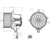 Blower fan for left-hand drive vehicles 34295 NRF for PORSCHE PANAMERA