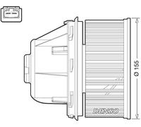 Blower fan for left-hand drive vehicles DEA10053 DENSO for FORD MONDEO IV S-MAX