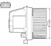 Blower fan for left-hand drive vehicles DEA33003 DENSO for VOLVO S80 I XC90 I