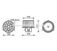 INTERIOR BLOWER HY8556 FOR HYUNDAI ACCENT/GYRO/II HIGHWAY/VAN EXCEL AVEGA 1.5L