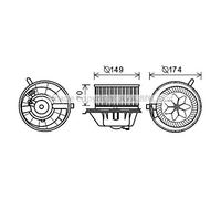 AVA Cabin Fan Blower Motor VN8342 for SEAT ALTEA (2004) 1.9 TDI etc