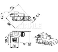 Blower regulator resistor for vehicles with air conditioning ABR 63 000P MAHLE