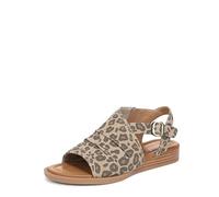 Blowfish Malibu Women's Aspire Flat Sandals, Beige Leopard Print, Medium Fit, UK 4