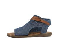 Blowfish Malibu Women's Denver Flat Sandals, Denim Blue, Medium Fit, UK 3