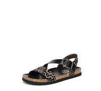 Blowfish Malibu Women's Lance Flat Sandals, Black/Leopard, Medium Fit, UK 8