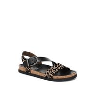 Blowfish Malibu Women's Lance Flat Sandals, Black/Leopard, Medium Fit, UK 8