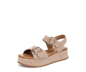 Blowfish Malibu Women's Magical Wedge Sandals, Natural, Medium Fit | Platform wedge sandals, All-day comfort, Soft cushioned footbed, Buckle ankle strap, Wide straps, Platform sole, Open toe