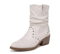 Blowfish Malibu Women's Rebel Western Studded Boot, Off White, UK 5