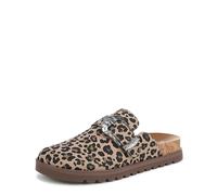 Blowfish Malibu Women's Sienna Mule Clog, Leopard Faux Suede, Medium Fit, UK 5