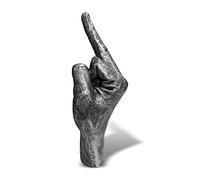 Blowind Silver Polyresin Hand Gesture Desk Statues Finger Sculpture Decor - Silver Personality Finger Practical Joke Halloween Prank Gifts (FGZZ)