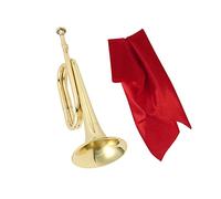 Blowing Bugle, Scout Bugle, Signal Musical Instrument, Solid Copper and Brass Bugle Trumpet for Orchestra, Style A