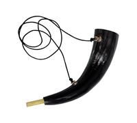 Blowing Horn/Pibole/Medieval/Viking/Hunting Call Genuine Ox Bugle Horn with Brass Mouthpiece Handcrafted Horn Medieval Blowing Bugle Horn (Viking Blowing Horn)