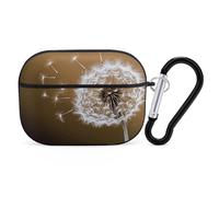Blown Dandelion Blossom AirPod Pro Case, Anti Scratch Hard PC Cover with Keychain, AirPod Pro 2nd/1st Case Accessories for Women Men, Black-Style
