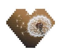Blown Dandelion Blossom Building Block Puzzle Heart Shaped Personalized Photo Building Blocks Puzzles Family Keepsake Diy Romantic Home Decor Anniversary Birthday Gifts For Her, Him, Lovers, Couples