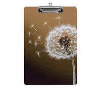 Blown Dandelion Blossom Clipboard with Hanging Hole, 8.5" X 12.5" Standard A4 Acrylic Clipboard Ultra Lightweight & Shatterproof Paper Holder for Office, Home