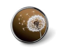 Blown Dandelion Blossom Round Badge for Men Women, Durable & Stylish Lapel Pins, Lightweight Metal Badges for Shirts, Jackets, Hats