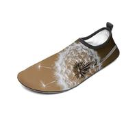 Blown Dandelion Blossom Water Shoes for Men Women, Lightweight Stretch Swim Shoes with Anti-Slip Rubber Sole, Quick-Dry Aqua Socks for Pool, Beach, Surfing, Style, 8 Women/8 Men