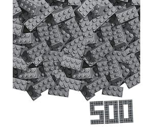 Blox 500 Grey Building Blocks for Children Aged 3 and Above 8 Bricks in Box Fully Compatible with Many Other Manufacturers
