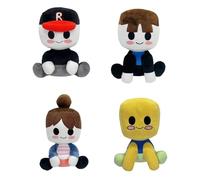 Blox Buddy Bacon Hair Plush Toy - 25cm Roblox-Inspired Soft Stuffed Character for Kids, Gamers & Collectors - Kawaii Gamer Gift (4PCS)