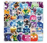Blox Fruit Stickers, 60 Pcs Blox Fruit Figure Vinyl Waterproof DIY Sticker Decals for Party, Water Bottle Scrapbook Laptop Skateboard Computer for Teens Students