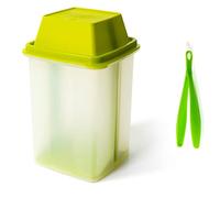 BloxBerry Pickle Jar with Strainer Insert - Plastic Leak Proof Food Saver Container - For Fresh Fruit or Pickled Vegetables - Complete with Tongs