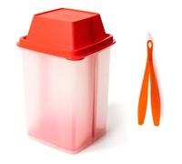 BloxBerry Pickle Jar with Strainer Insert - Plastic Leak Proof Food Saver Container - For Fresh Fruit or Pickled Vegetables - Complete with Tongs