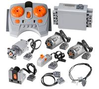 BloxBrix 9pcs technic-Parts-Pieces applicable to Major-Brand Power-Functions Remote-Control M & L Motors-Sets-Battery Box for STEM Project Moc Building Blocks