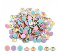 BLPRKOT 100 PCS Macaron colors Pinboard - Drawing Pins Map Pins, Thumb Tacks for Cork, Notice and Bulletin Boards Perfect for Posters, Wall Hangings, Cork Board, School & Office Use