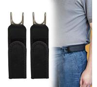 BLPRKOT 2 PCS Metal Hook Elastic Belt, Velcro No Buckle Belts, Adjustable Universal Belt for Men Women, Suitable for Jeans etc