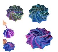 BLPRKOT 3 PCS 3D Printed Fidget Toy,Fractal Sensory Fidget Star with Handle,Hexagonal Decompression Satisfying Click Sound & Hexagon Design for Office Desks As a Stress-Relief