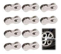 BLPRKOT Pack of 10 Chain Lock Bicycle Chain 10 Speed - Bicycle Chain Link Compatible with 10 Shim Chain, Chain Clasp, Chain Links Bicycle with Mounting Aid for Quick Bicycle Repair