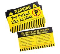 BLPRKOT Pack of 100 Attention! Funny Tickets for False Parkers - Parking? So Not! - Funny Parking Tickets & Joke Items for Drivers - Weatherproof & High Quality Joke Items, Gag Gift