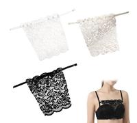 BLPRKOT Pack of 3 Lace Modesty Panels for Women, Cleavage Cover Up for Neckline, Lace Insert for Low Cut Tops & Dresses, Privacy Screen Set (Black, White, Beige), One Size