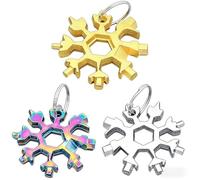 BLPRKOT Pack of 3 Multitool Key Fob Multitool Tool, Small Multifunctional Key Fob Tool, Key Fob Multi-Tool, Mini Multitool Keychain, Craftsman Gifts