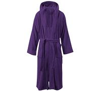 BLSMÓ Luxury 100% Cotton Hooded Spa Bathrobe - Egyptian Terry Toweling for Men & Women | Soft & Absorbent Dressing Gown | Premium UK Quality (UK, Alpha, S, M, Regular, Regular, Purple)
