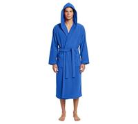 BLSMÓ Luxury 100% Cotton Hooded Spa Bathrobe - Egyptian Terry Toweling for Men & Women | Soft & Absorbent Dressing Gown | Premium UK Quality (UK, Alpha, S, M, Regular, Regular, Royal)