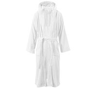 BLSMÓ Luxury 100% Cotton Hooded Spa Bathrobe - Egyptian Terry Toweling for Men & Women | Soft & Absorbent Dressing Gown | Premium UK Quality (UK, Alpha, L, XL, Regular, Regular, White)