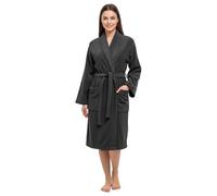 BLSMÓ Luxury Egyptian Cotton Spa Robe - 100% Terry Towelling Bathrobe | Ultra-Soft, Absorbent, Unisex Dressing Gown for Men & Women | Premium Quality (UK, Alpha, L, XL, Regular, Regular, Charcoal)