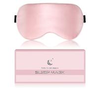 BLSSNZ Silk Sleep Mask for Women - Soft Breathable Organic Natural Mulberry Silk Fabric Blackout Eye Mask for Sleeping with Adjustable Straps No Pressure Eye Mask for Travel Essentials Gifts (Pink)