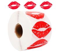 BLSUREFYX 1000 PCS Kissing Lips Stickers 2.2 x 1.4 Inch Kiss Sticker Self-Adhesive Waterproof Fade-Resistant Roll up Clear Lips Stickers for Gifts Party Handicraft Home Decoration Use Red