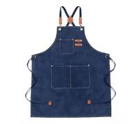 BLTYXT Chef Apron for Men & Women Adjustable， Waterproof Apron with Pocket，Kitchen Cooking Aprons for BBQ，Baking ，Coffee House& Restaurant (NZ-DarkBlue)