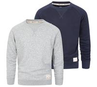 Blu Apparel Kids Premium Crew Neck Sweatshirt Boys Girls Cotton Blend Sweaters Unisex Childrens Jumper (UK, Age, 13 Years, Regular, Navy & Grey Marl 2 Pack)