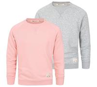 Blu Apparel Kids Premium Crew Neck Sweatshirt Boys Girls Cotton Blend Sweaters Unisex Childrens Jumper (UK, Age, 9 Years, 10 Years, Regular, Grey Marl & Pink 2 Pack)